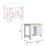 Kitchen island Shoproni, One Drawer, White Finish B092123303