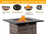 28-Inch Fire Table50000 BTU Gas Firepit with Volcanic Stone Black 53574282
