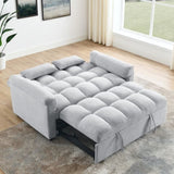 ZNTS Loveseats Sofa Bed with Pull-out Bed,Adjsutable Back,Light Grey W487109970