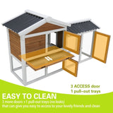 58" Wooden Outdoor Indoor Roof Waterproof Bunny Hutch Rabbit Cage Guinea Pig Coop PET House for W1431P341314