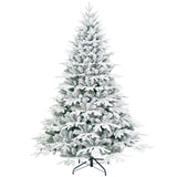 Artificial 6ft Flocked Christmas Tree with 1931 PE/PVC mixed Branch Tips, 400L warm white led, Steel 22994687