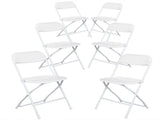 6pcs Injection Molding Classic Garden Plastic Folding Chair White 79236463