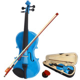 ZNTS New 4/4 Acoustic Violin Case Bow Rosin Dark Blue 05020187