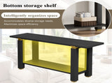 U_Style 62.9" Modern Minimalist Console Table, Solid Wood Entryway Sofa Table with Metal Accents, N711P289140B