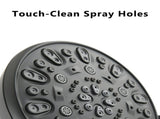 Matte Black high pressure 6-setting 4" shower head - Angle adjustable, clog-proof shower head 23627898
