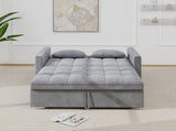 Corduroy Double Sleeper Sofa With Pull-Out Bed, 2 Pillows & Side Storage Pocket 03564076