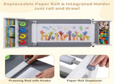 Kids Art Table & Chair Set with Replaceable Paper Roll, Large Storage Toddler Activity Desk 49561871