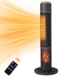 33" Tower Space Heater with 3D Flame, 1500W Portable Electric Heater with Thermostat, 60&deg 35471126