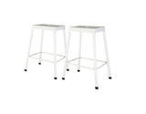 Counter Stool Metal White Powder Coating, Set of 2 B091P184053