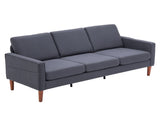 180*76*85cm Linen Solid Wood Legs Second Generation Three Seats Without Chaise Concubine Solid Wood 32817875