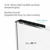 S-RM6076TB 56-60"W x 76"H Sliding Shower Door, Frameless Glass Shower Door with Matte Black W1865P189853