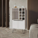 ZNTS White Bar Cabinet with Glass Rack and Wine Storage B062P230644