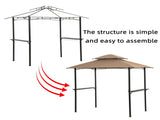 Outdoor Grill Gazebo 8 x 5 Ft, Shelter Tent, Double Tier Soft Top Canopy Steel Frame with hook 94343146