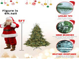 Artificial 5ft Green Christmas Tree with 1129 PE/PVC Mixed Branch Tips, 350L warm white led, memory 43281525