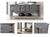 48'' Solid Wood Sideboard Console Table with 2 Drawers and Cabinets and Bottom Shelf, Retro Style 19534199