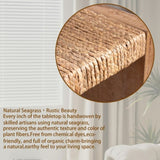 69" Natural Seagrass Console Table Handwoven Top with Engineered Wood Frame W2729P270759