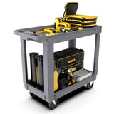 ZNTS 2 Shelf Utility Cart, Heavy Duty Plastic Service Cart, 600 lbs Capacity Organizer with Wheels and 72544899