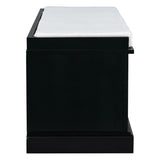 Storage Bench with 2 Drawers and 2 Cabinets, Shoe Bench with Removable Cushion for Living Room, 52471490