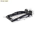 Twin Size Race Car-Shaped Platform Bed with Wheels, Black 19357960