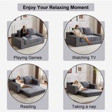 Loveseat Sofa, Comfortable Deep Seat Sofa Bed, Modern Small Corduroy Couch for Living Room 75740603