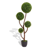 Spiral for indoor outdoor decoration artificial boxwood topiary ball tree 2025 High quality green W2945P279017