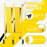 Metal Expandable Barricade, 17FT Traffic Barricade with Casters, Retractable Security Gate, Portable 63545067