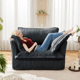 Slip-covered Armchair with 1 Big Back Cushion and 2 Big Toss Pillows, Single Deep Seat Comfy Single W3041P292344