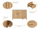 36" Bathroom Vanity with Sink Top, Bathroom Vanity Cabinet with Two Doors and Three Drawers, Solid N725P364205N