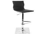 Masters Contemporary Adjustable Barstool with Swivel in Black Faux Leather by LumiSource B202P222338