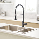 Commercial Black Kitchen with Pull Out Sprayer, Single Handle Single Lever Kitchen Sink W1932P172331