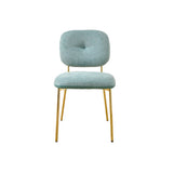 Modern Dining Chairs Set of 2, Beige & Green Upholstered Accent Chairs with Metal Legs N842P284565C