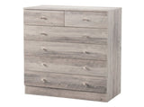 25.98"*12.99"*35.04" 5-Tier 6-Drawer Cabinet Drawer Dresser with Gold Handles Gray 55794505