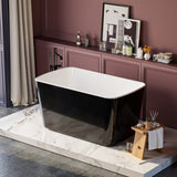 49'' x 28'' Acrylic Freestanding Soaking Bathtub, Square-shape Japanese Soaking Hot Tub, Sit-In W1573P170472