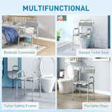 ZNTS Grey multi-functional portable toilet chair with adjustable height 05796679