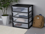 Wide 4 Drawer Tower, Plastic Storage Organizer with Removable Clear Bins, Easy to Assemble - No 56405665
