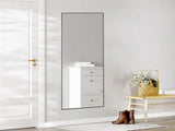 64"x21" Rectangle Full Length Mirror, Full Body Standing Mirror Floor Mirror, Black 25413333