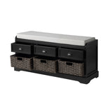 U_STYLE Homes Collection Wood Storage Bench with 3 Drawers and 3 Baskets WF323641AAB
