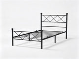 78"40" Twin Metal Platform Bed Frame, X-Design Headboard & Footboard with LED Lights, USB & Type-C 33847387
