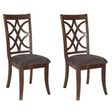 Brown and Dark Walnut Cross Back Side Chairs B062P182697