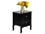 Country Style Two-Tier Night Table Large Size Black 63547397