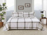 4-Piece King Sheet Set,Tan Plaid B035P408384