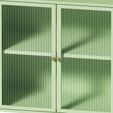 45.28" H Cabinet, Bathroom Floor Cabinet with Glass Door and Shelves, Freestanding Display W757P205952