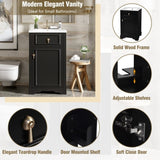 20-Inch Bathroom Vanity with Ceramic Sink, Soft Close Door, Adjustable Shelf, and Door-Mounted N729P192077B