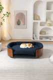 Scandinavian style Elevated Dog Bed Pet Sofa With Solid Wood legs and Walnut Bent Wood Back, W794125959