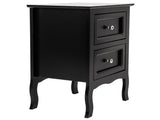 Country Style Two-Tier Night Table Large Size Black 63547397