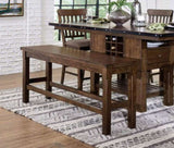 ZNTS Dark Brown Finish Counter Height Bench 1pc Wooden Dining Classic Dining Kitchen Furniture B011P191864