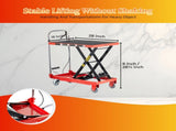 Hydraulic Lift Table Cart,500lbs Load Capacity 28.5Inch Lifting Height, Single Scissor Lift Table W2680P272806