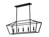 5-Light Farmhouse Kitchen Island Lighting,5 Light Industrial Linear Chandelier for Dining Room Metal W5008P465021