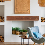 60" Rustic Wood Fireplace Mantel, Wall-Mounted & Floating Shelf for Home Decor W1390111300
