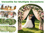 Freestanding Metal Trellis Arch Multi-Size Adjustable Modular Pipe Design, Black Iron Frame 81140727